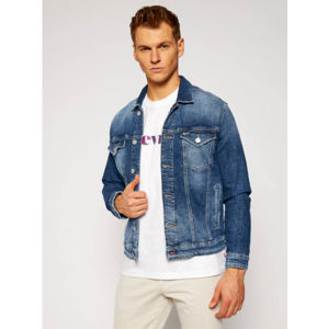 Tommy Jeans pánská džínová modrá bunda - XXL (1A4)